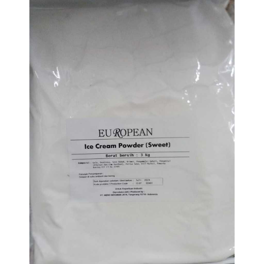 

EUROPEAN SOFT ICE CREAM POWDER 3KG MIRIP M*XUE SWEET BUBUK ES KRIM