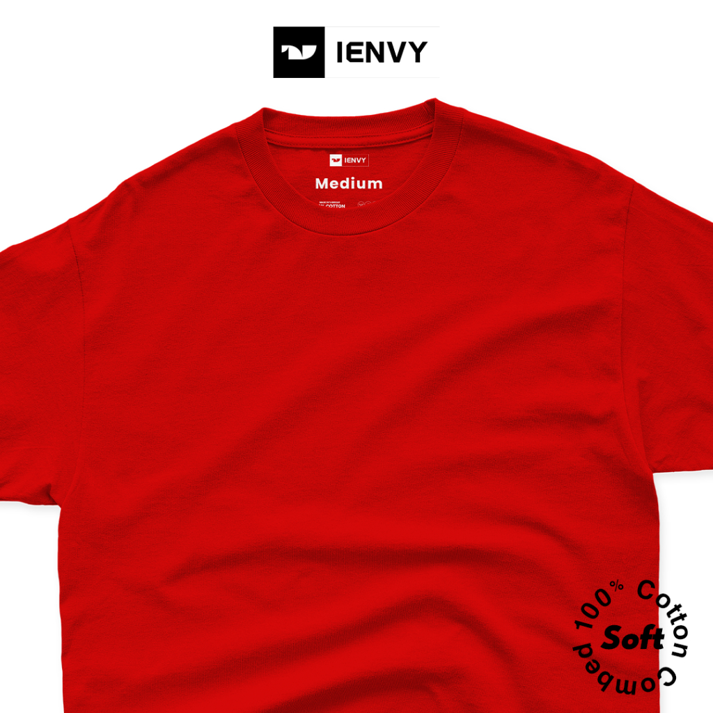 ienvy Kaos Baju Anak Polos Soft Cotton Basic - Merah