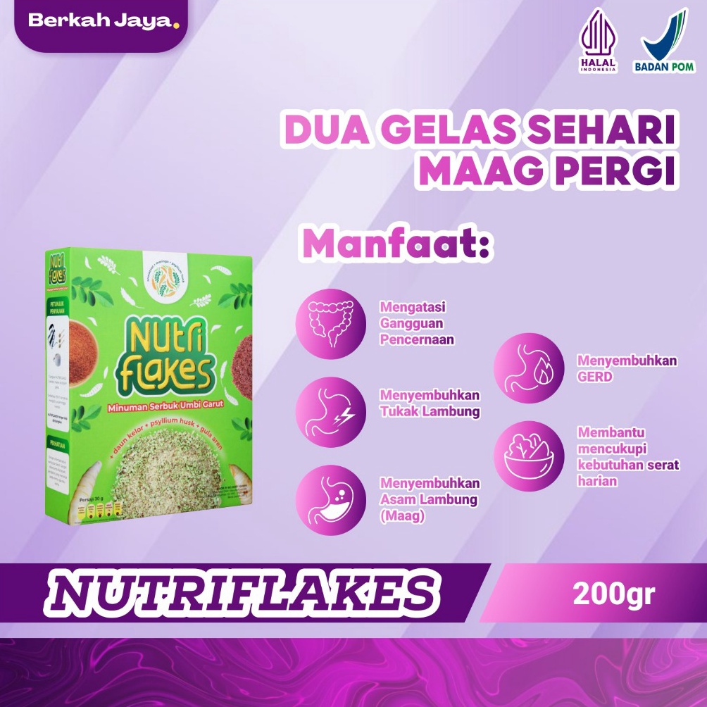 

ART F66A Nutriflakes Sereal Umbi Garut Meredakan Permasalahan Lambung