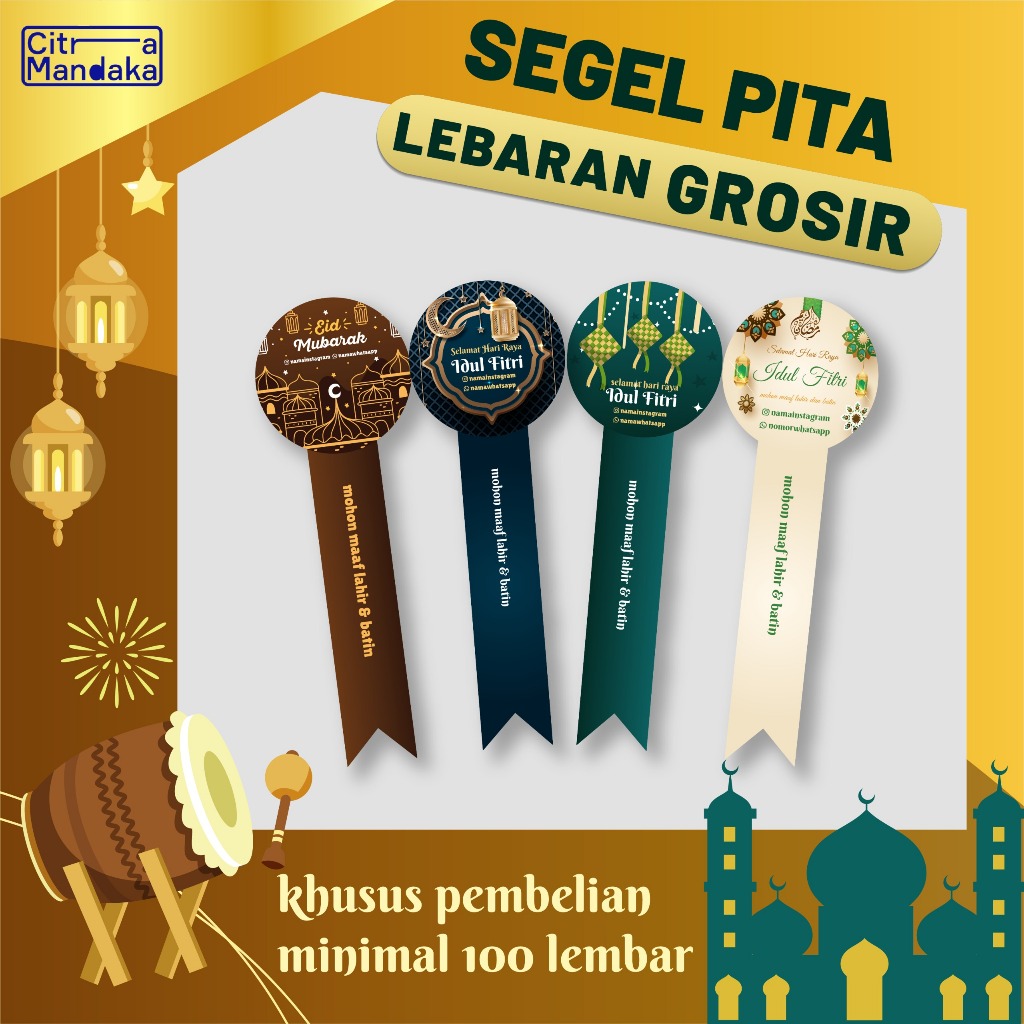 

Cetak Stiker Custom Segel Botol Bentuk Pita | Stiker Toples Kue Kering Lebaran Idul Fitri Free Design | Sticker Label Makanan