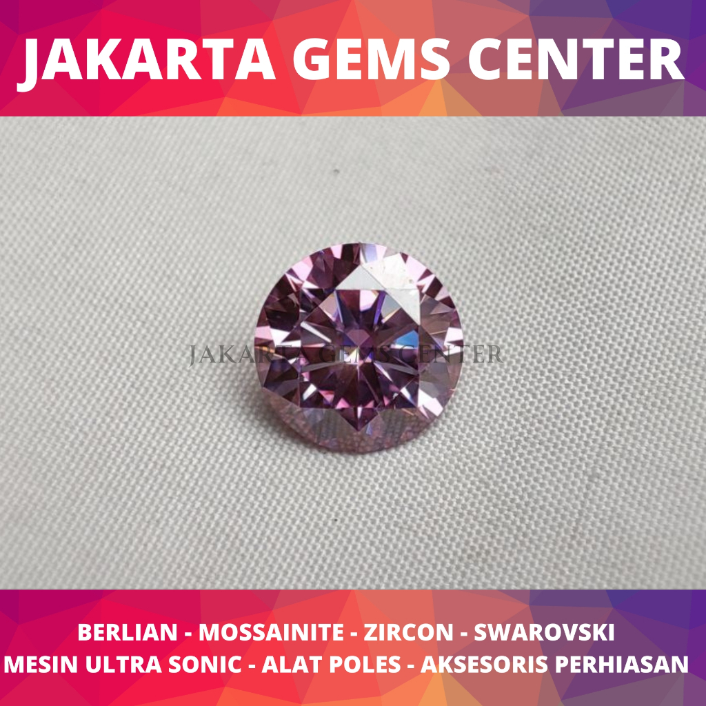 Moissanite GRA - RS 8.0mm - 2.0ct - Pink