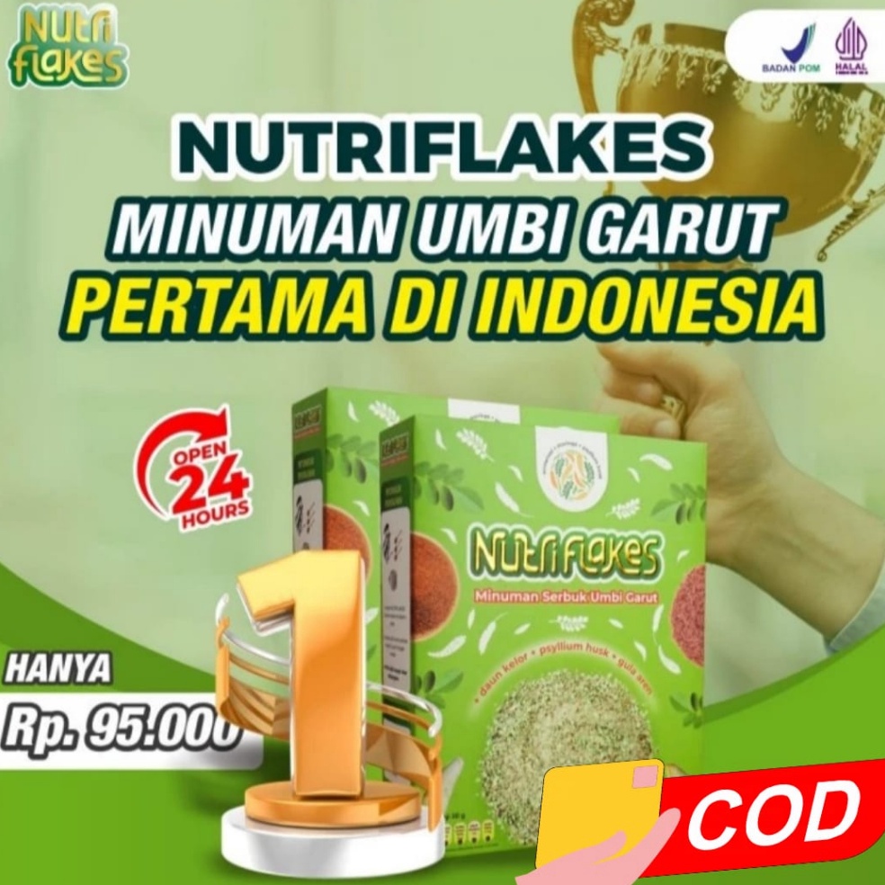 

ART F57U Nutriflakes Minuman Serbuk Umbi Garut Ampuh Mengatasi Maag Asam Lambung 1 Box