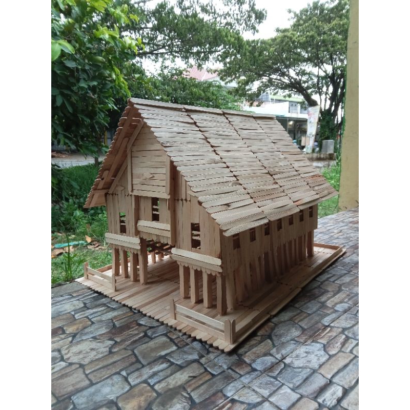 miniatur rumah adat Aceh ukuran besar 40cm x 50cm