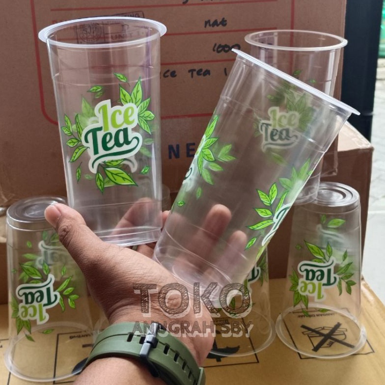 

ART O76F Gelas Plastik 22 oz Sablon Ice Tea Starindo 8 Gram Diameter Gelas 9cm Gelas Teh Poci Gelas Sablon Gelas jumbo