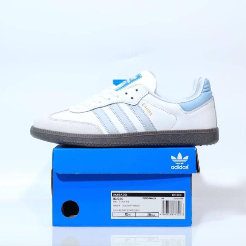 Adidas Samba OG White Halo Blue 100% Original Material