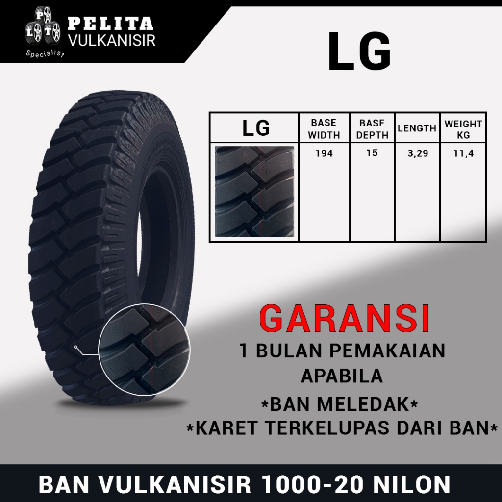 BAN VULKANISIR GRADE SUPER/BAN VULKANISIR 1000-20/BAN VULKANISIR 1000/BAN VULKANISIR NILON/LG