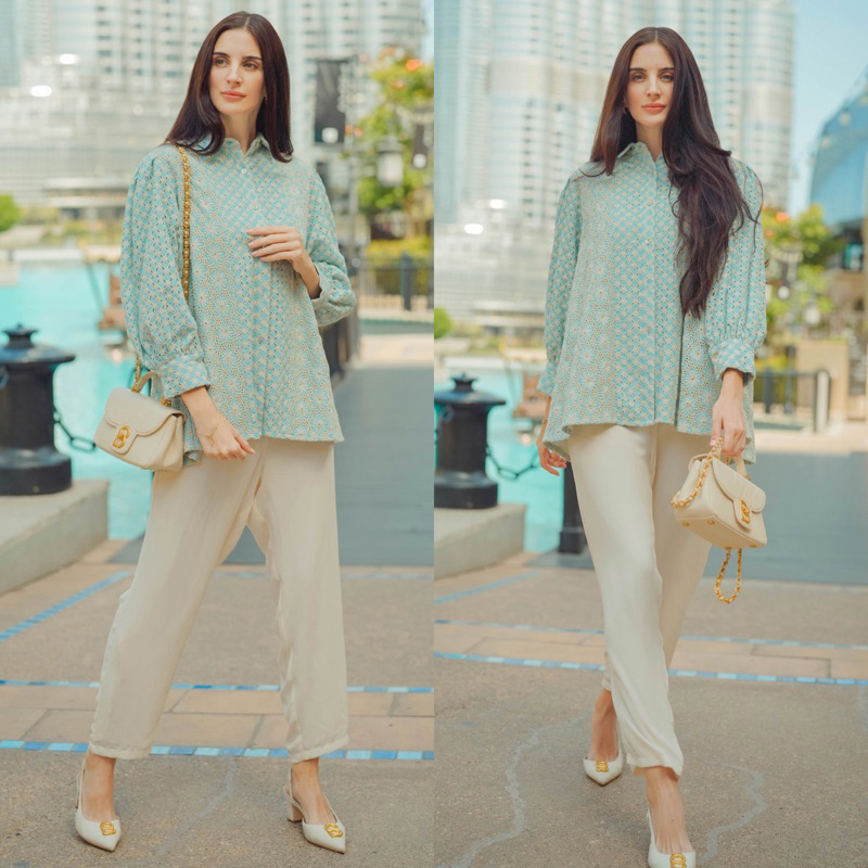 Benang Jarum Sienna Shirt Blue NEW WITH TAG