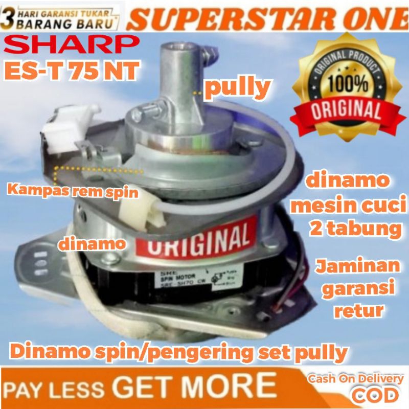 Dinamo spin/pengering set pully mesin cuci sharp ES-T 75 NT/ES-T75NT/ES-T75 NT/ES-T 75NT/EST 75 NT