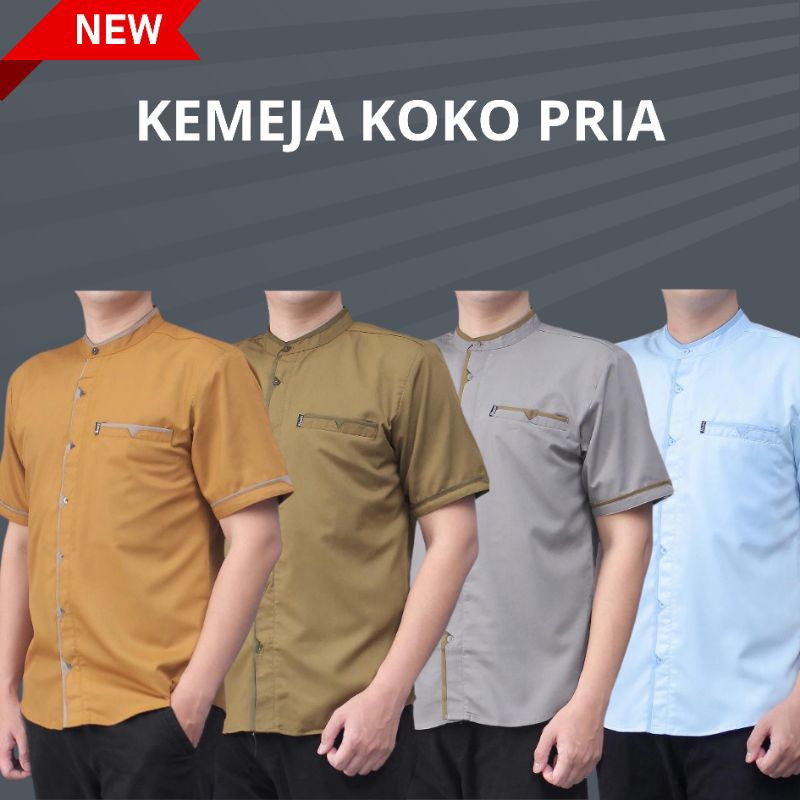 TERBARU Baju Koko Pria Lengan Pendek Baju Koko Dewasa Lengan Pendek Kemeja Koko Pria Lengan Pendek F