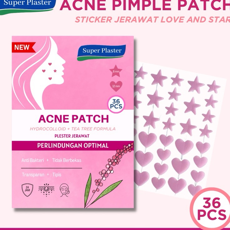 Diskon Irit  Acne Pimple Patch  Plester Jerawat Warna Pink Karakter Star dan Love  Hydrocolloid Patc