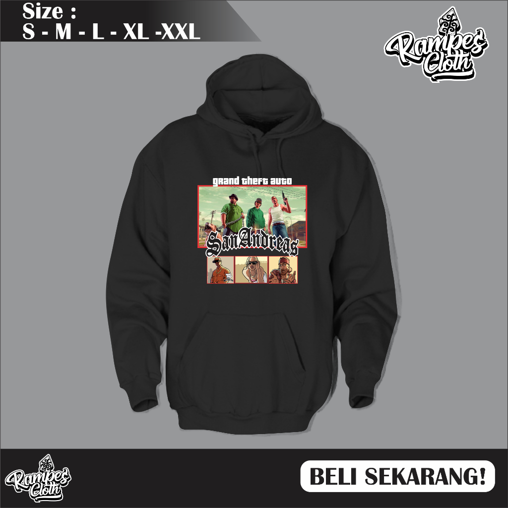 Jaket Hoodie GTA SAN ANDREAS/HOODIE GTA Cotton Premium S3