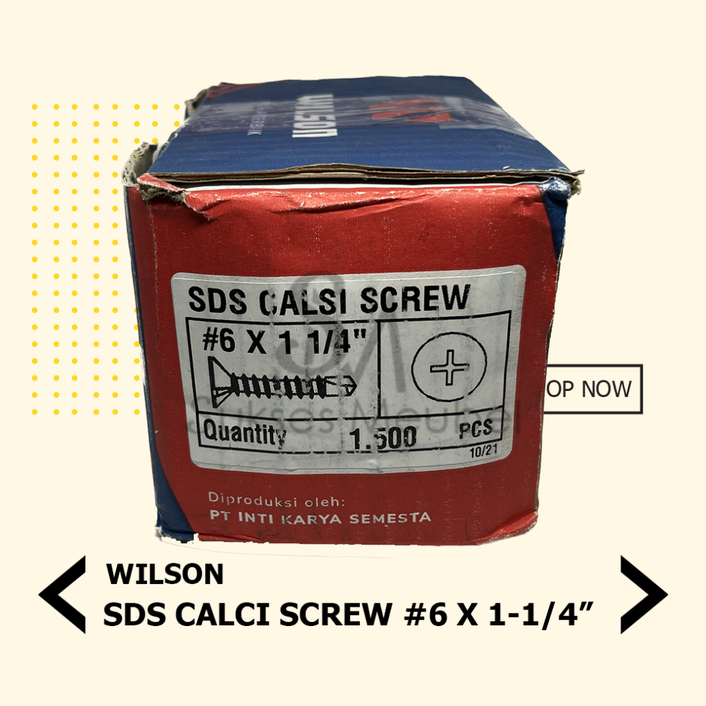 6 x 1-1/4" SDS CALCI SCREW WILSON (100 pcs) / SEKRUP SDS GRC KALSIBOARD
