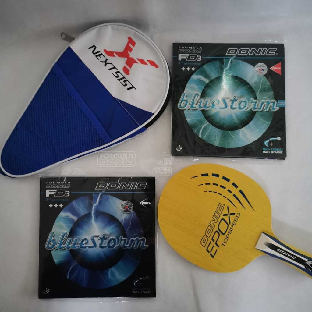 Bet Tenis Meja Donic Epox  Plus karet Donic Bluestorm paket lengkap Set
