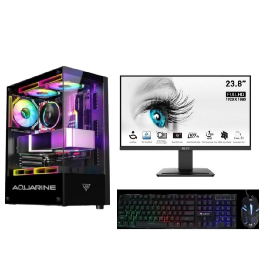 Full Set PC Gaming Intel Core i5 6500 Monitor LED 24 Inch Siap Pakai