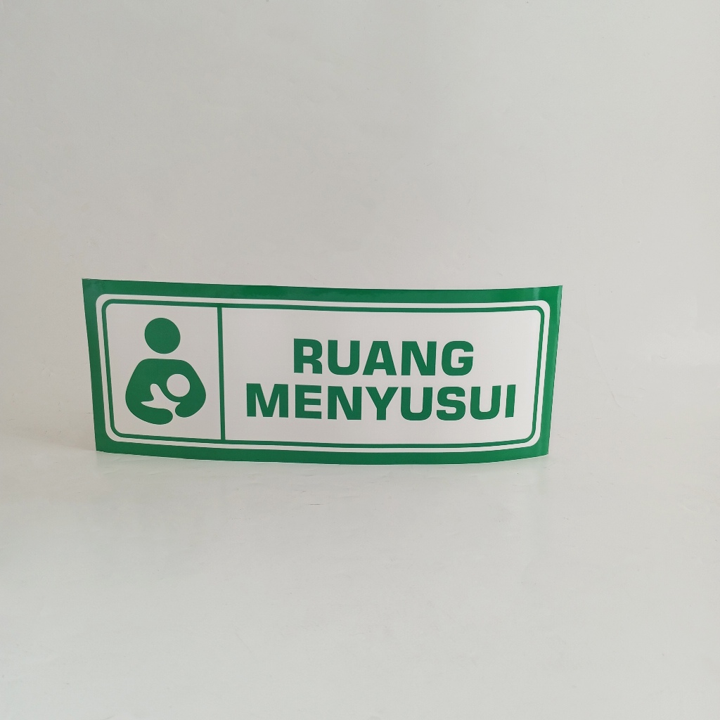 

Stiker Papan Nama Ruang Menyusui/ Stiker Vinyl Nama Ruangan - Hijau Putih 11x30