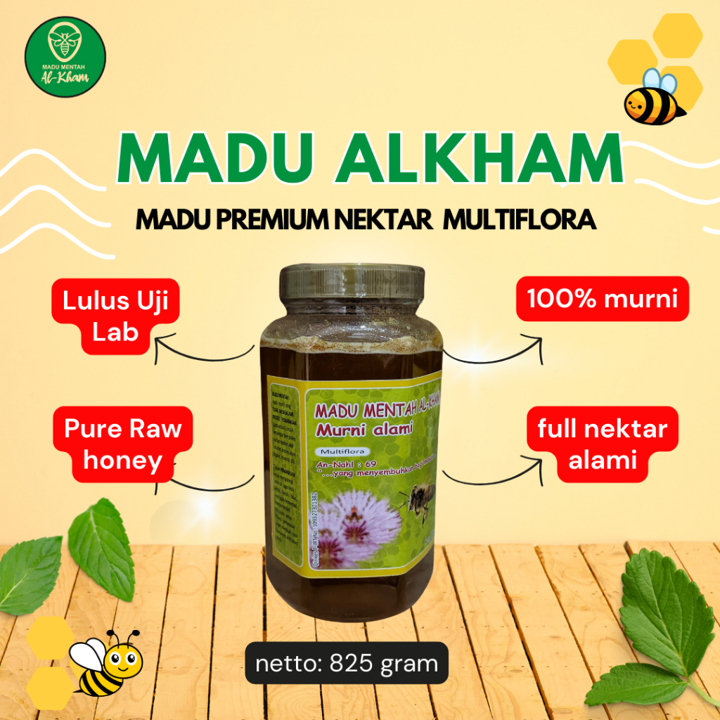 

Madu Asli Murni 100% Mentah Raw Honey Alkham Multiflora 825gr