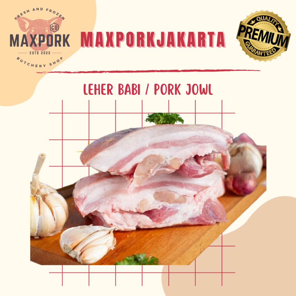 

Daging babi bagian Leher / Leher Babi / Pork Jowl