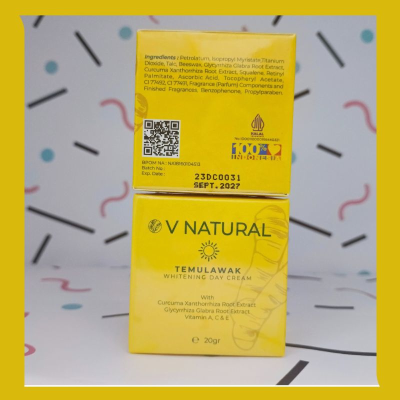 DAY CREAM TEMULAWAK VNATURAL BPOM ASLI ORIGINAL