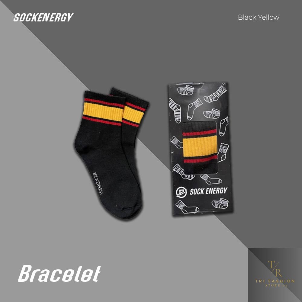 Kaos Kaki Sock Energy BRACELET Energy -Bahan Katun, One Size Dewasa BRACELET BLACK RED YELLOW