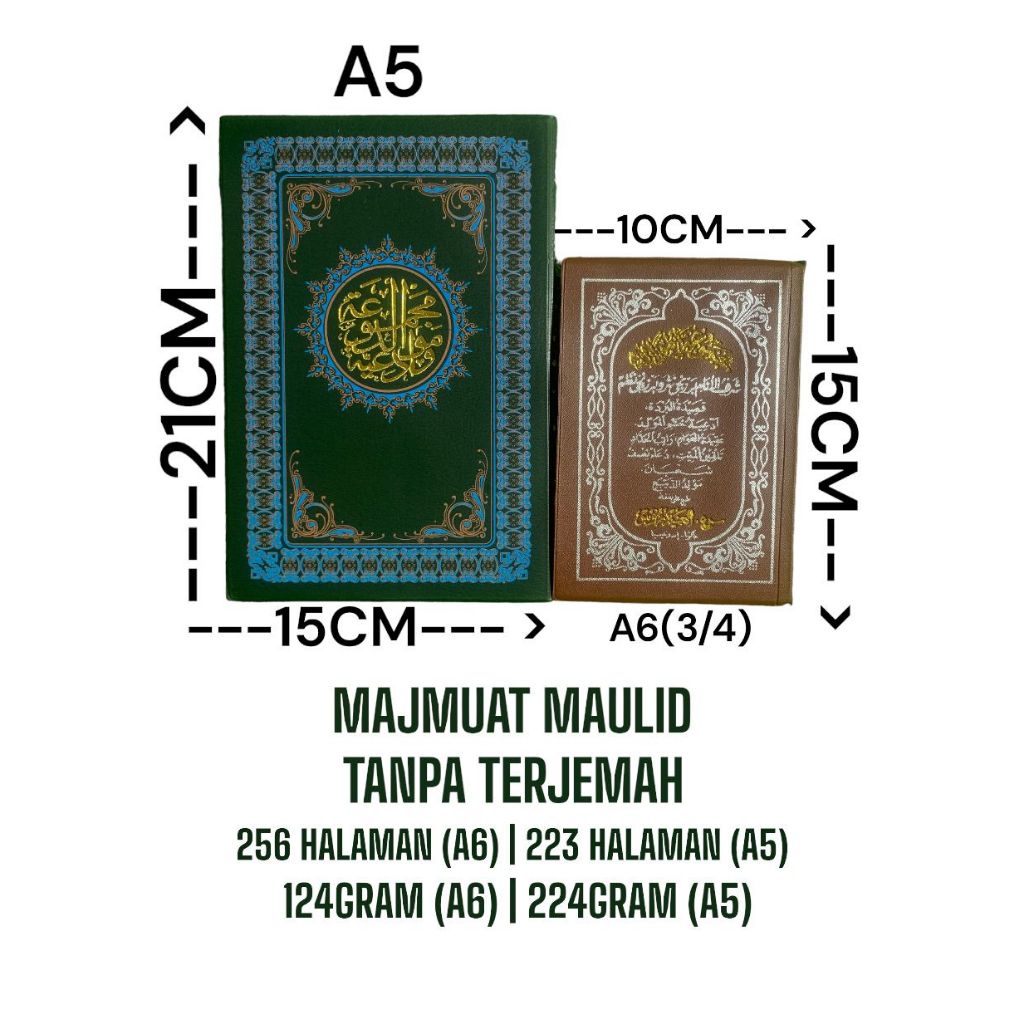 MAJMU MAULID TANPA TERJEMAH LENGKAP HVS COVER KALEP UKURAN A6(3/4)