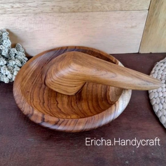 cobek+uleg kayu jati 20cm/cobek dan ulekan kayu jati/cobek kayu jati 20cm