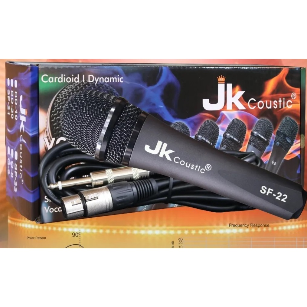 Microphone Cable Vocal Jk Coustic Sf 22 New/ Mic Kabel Jk Coustic Sf22