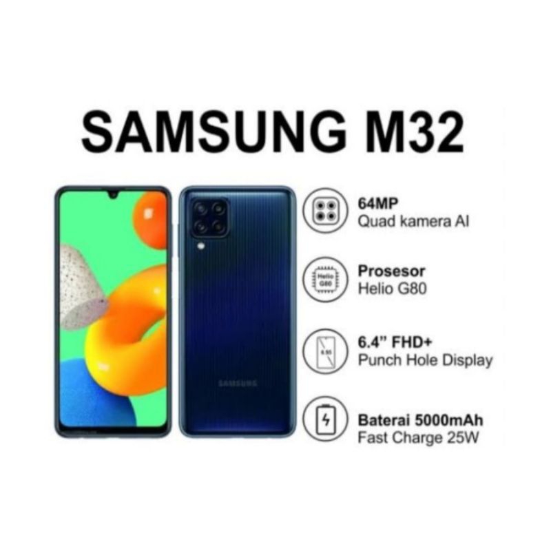 Hp Samsung Galaxy M32 6/128 GB - ( Samsung M 32 6GB + 128GB ) Garansi Resmi