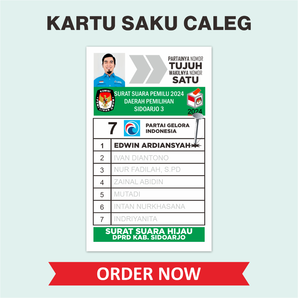 

kartu saku caleg murah ukuran kartu nama