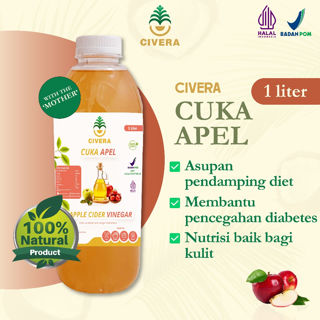 

Apple Cider Vinegar 1 Liter - Cuka Apel untuk Kesehatan