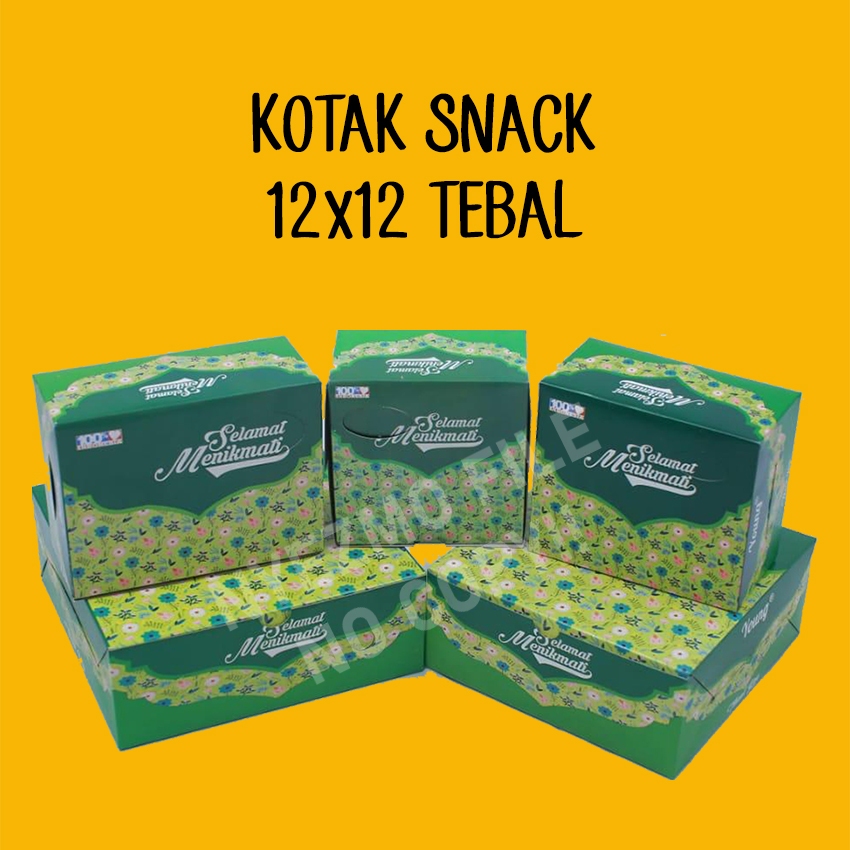 Kotak Kue Tebal 12x12/ Kotak Snack Tebal 12x12 /Dus Kue Tebal 12x12/ Dus Snack 12x12