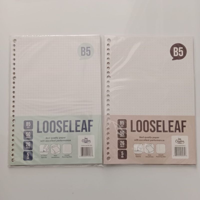 

Lose Leaf B5 Gird (Kotak) dan Lose Leaf B5 Dotted (Titik)