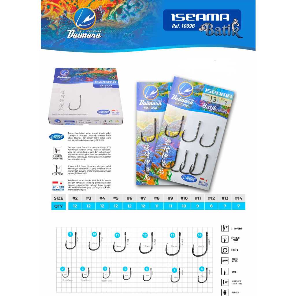 Hook Mata Kail Pancing DAIMARU BATIK ISEAMA 1009B