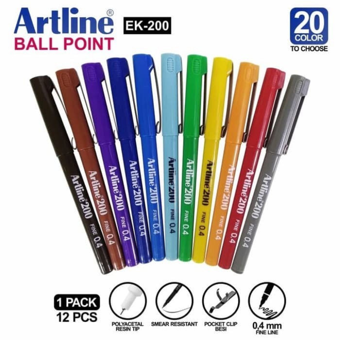 

ARTLINE WRITING PEN EK-200 0.4MM - PENSIL BALLPOIN BULPEN TINTA WARNA