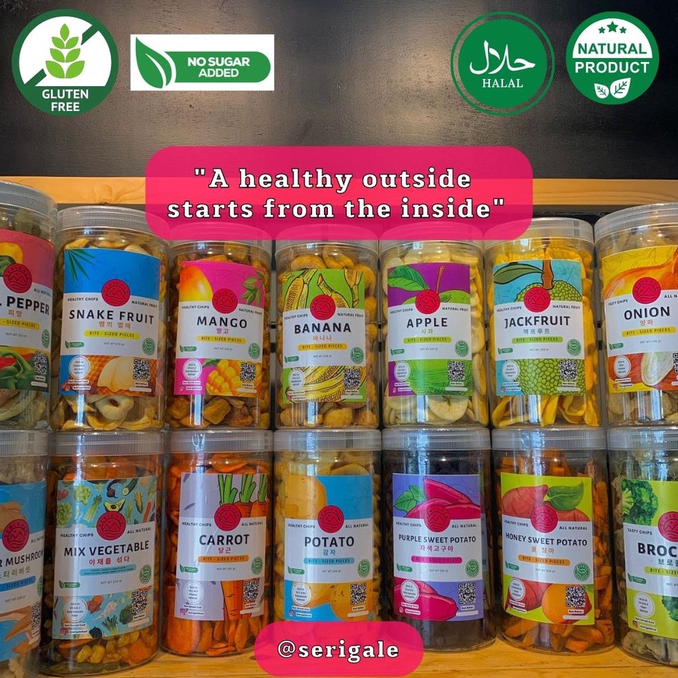 

ART A36Y PROMO Serigale Keripik Buah Mix I Sayur Mix I Sayur Gurih Mix I Kemasan Toples 1 ML Keripik Sayur Buah Premium I Diet Sehat Natural Healthy Snack