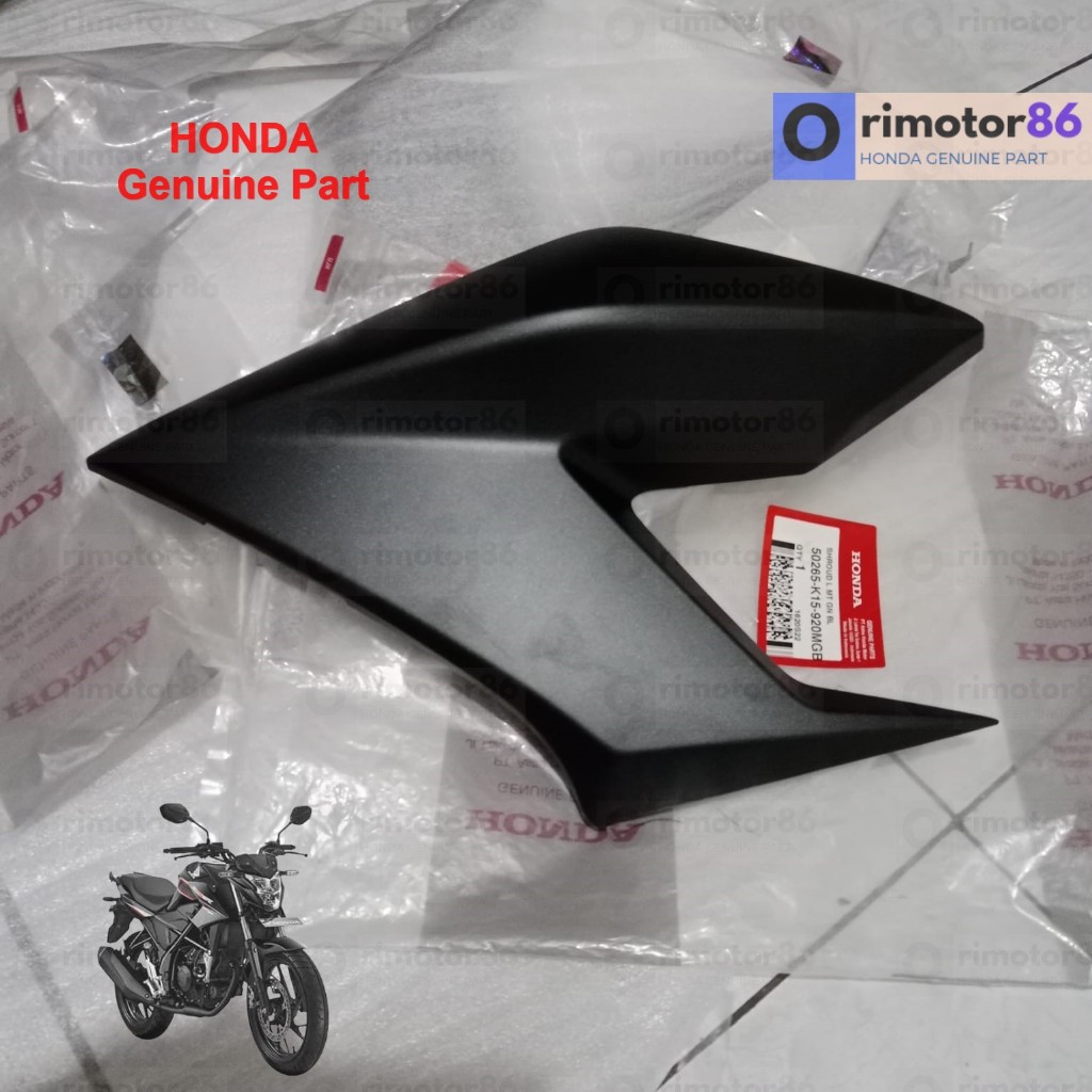 Cover tangki CB150 LED Kiri Hitam Doff Magenta 50265-K15-920MGB Kuping Kupingan Tangki CB 150 Shroud