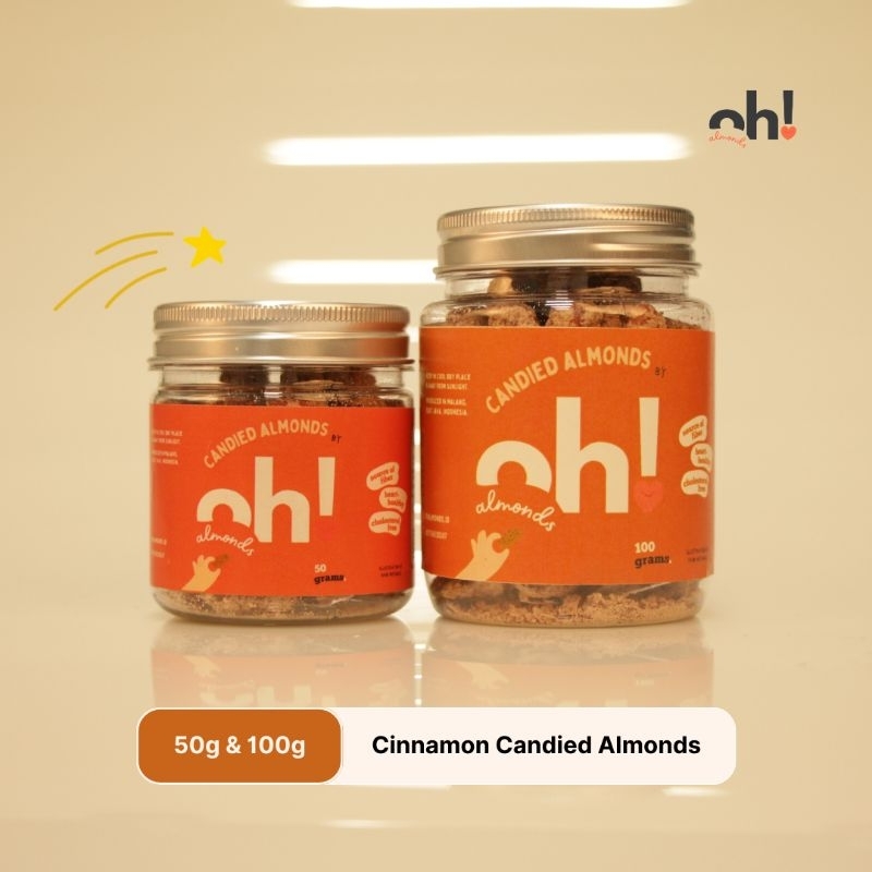 

Oh! Almonds - Cinnamon Candied Almonds 50g & 100g