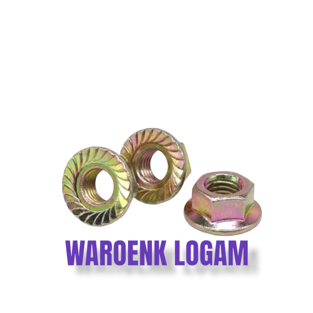 MUR TOPI KUNING M5 | HEX FLANGE NUT M5 MUR BAUT 8 DRAT 8 PITCH 0.8