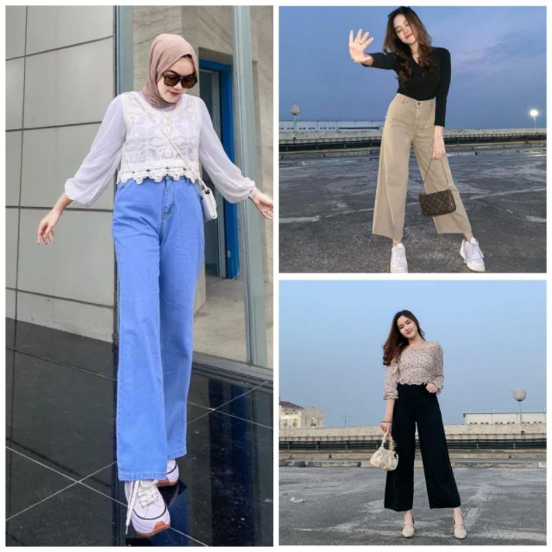BF CELANA KULOT JEANS WANITA//KULOT PUTIH//KULOT HITAM//KULOT LILAC//KULOT ARMY