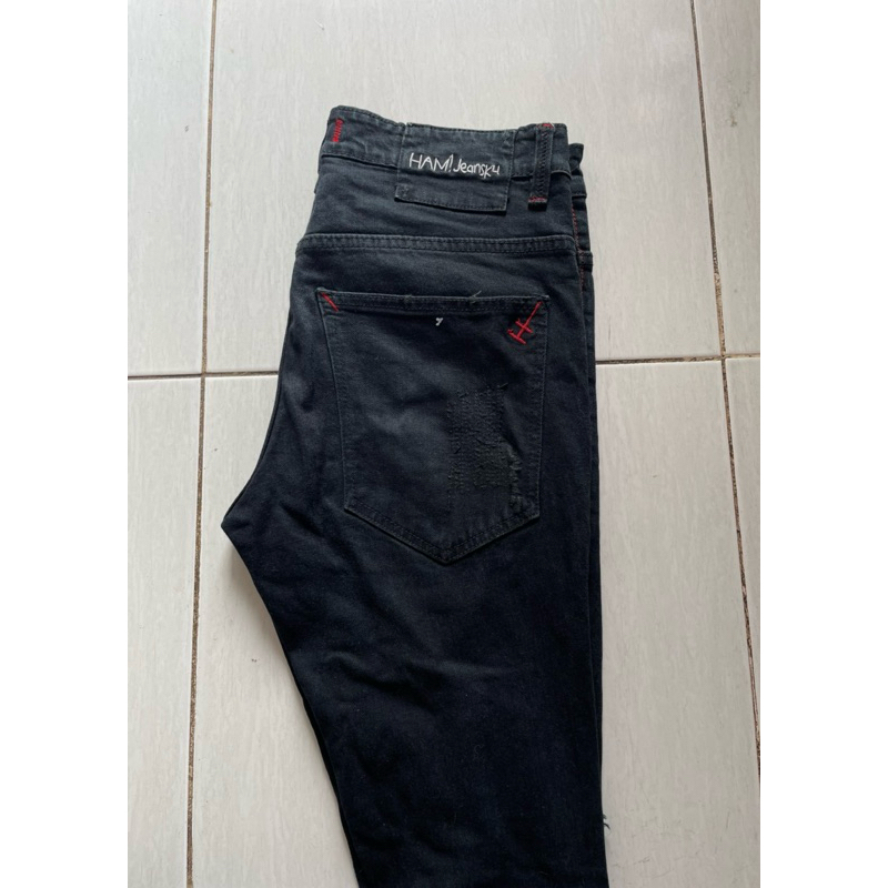 HAM JEANS M1 TRI BIKER - DARK BLACK