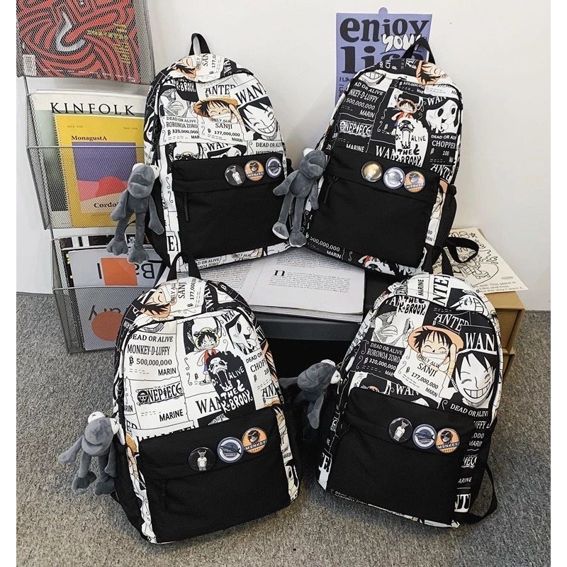 0Funatic Tas Ransel One Piece Waterproof Unisex Import Tas Sekolah Backpack Laptop F4700 tas ransel 