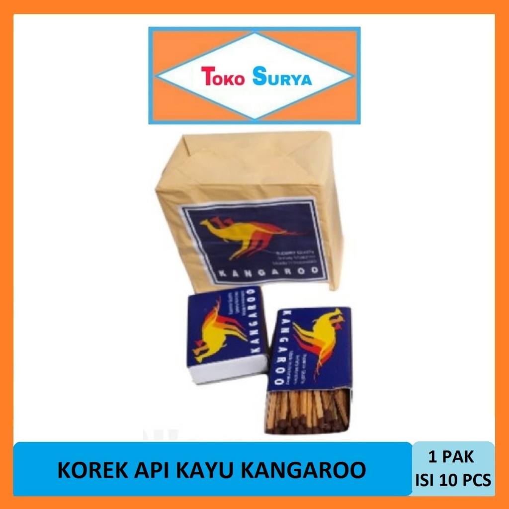 Korek Api Kayu Kangguru Kangaroo 1 Pak 10 Pcs