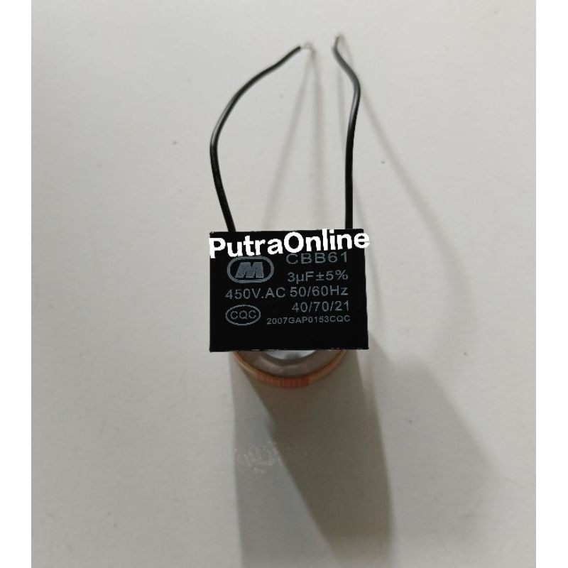 Kapasitor Kotak 3uf 450V AC  CBB61 Kapasitor Kipas Angin 3 uf