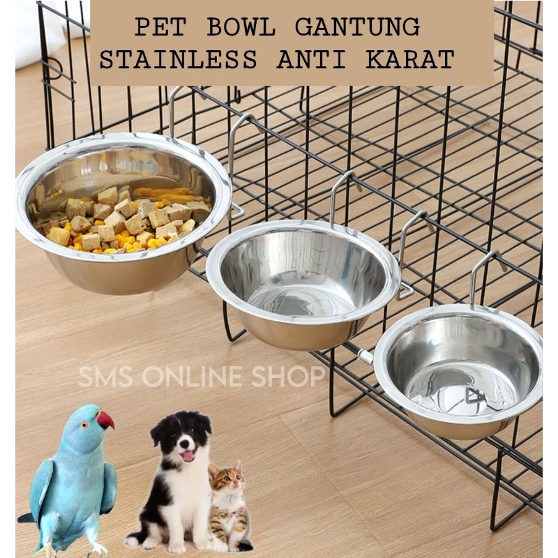 TEMPAT MAKAN GANTUNG STAINLESS BOWL/11CM/13CM/17CM