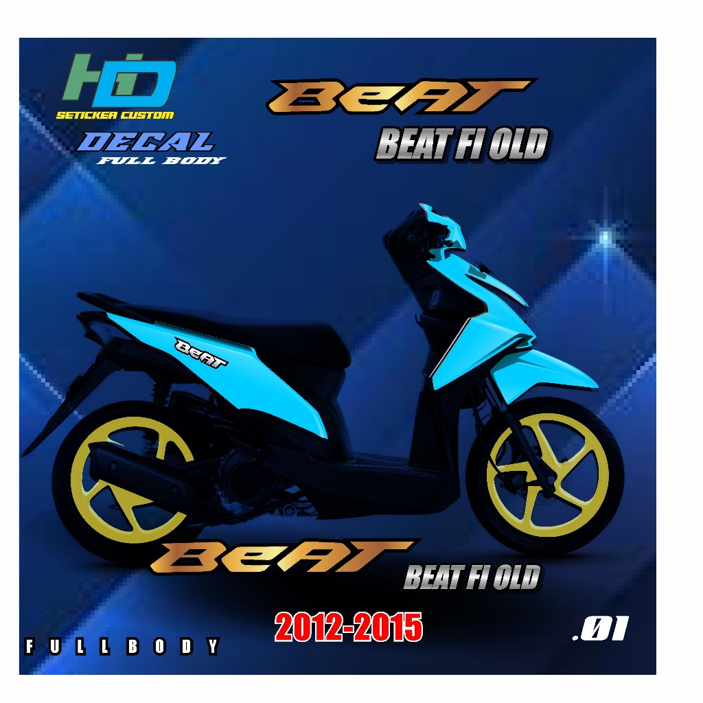 Decal Stiker BEAT FI OLD/LAMA TAHUN 2012 2013 2014 2015 FULL BODY  DESIGN POLOS  2024 TERBARU DESAIN