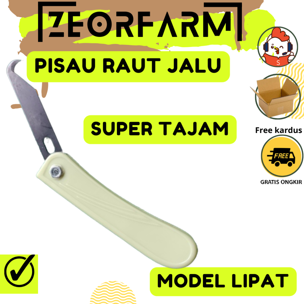 Pisau Peruncing Jalu Ayam Kualitas Terbaik Model Lipat model baru sangat tajam zeorfarm