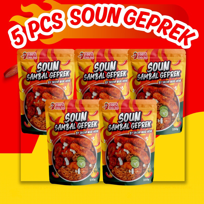 

PAKET HEMAT 5 SOUN SAMBAL GEPREK SUPER PEDAS