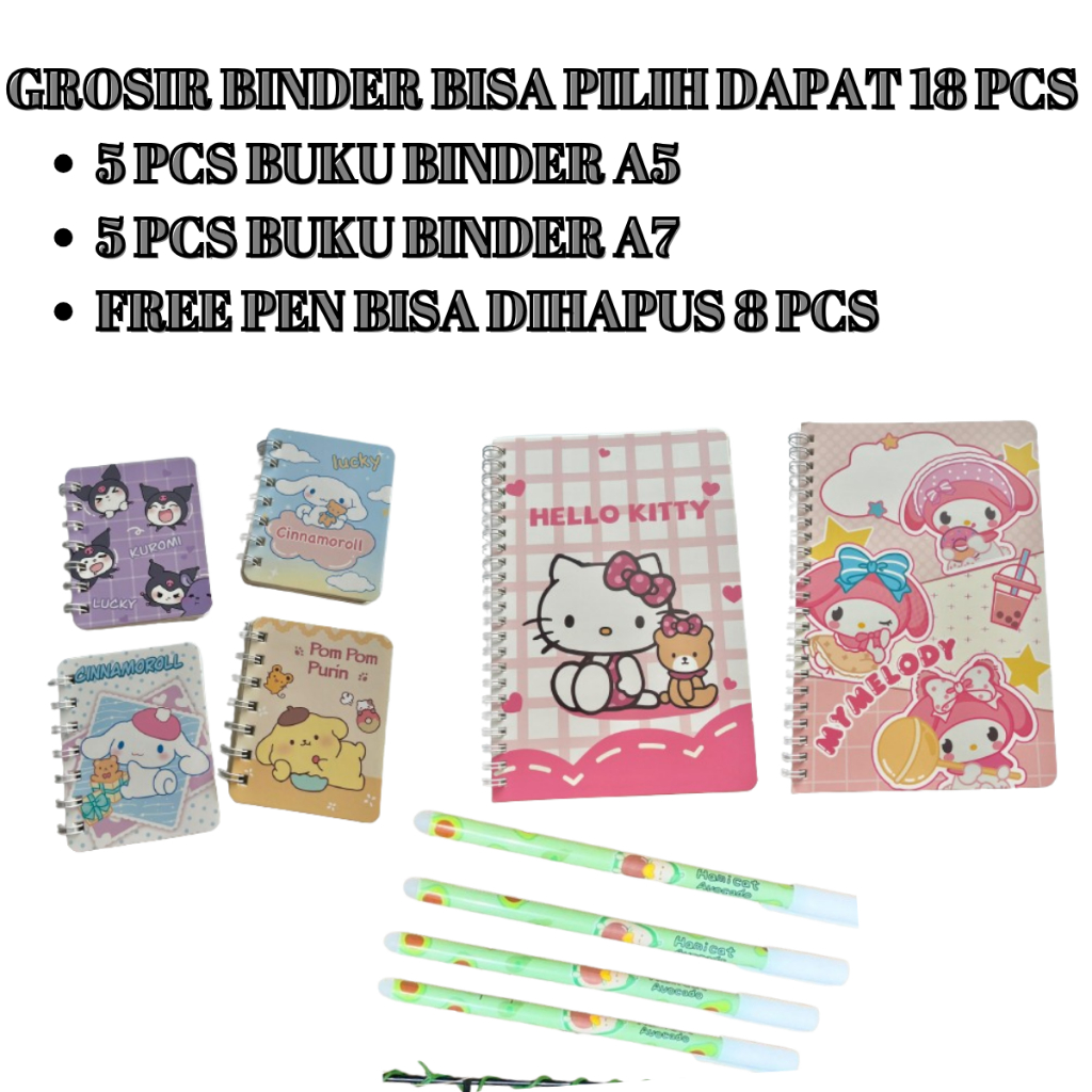 

RB GROSIR BINDER 10 PCS HANYA 59K BISA PILIH SENDIRI DI LIVE COD RESELLER GROSIRAN 5 PCS BINDER A 5