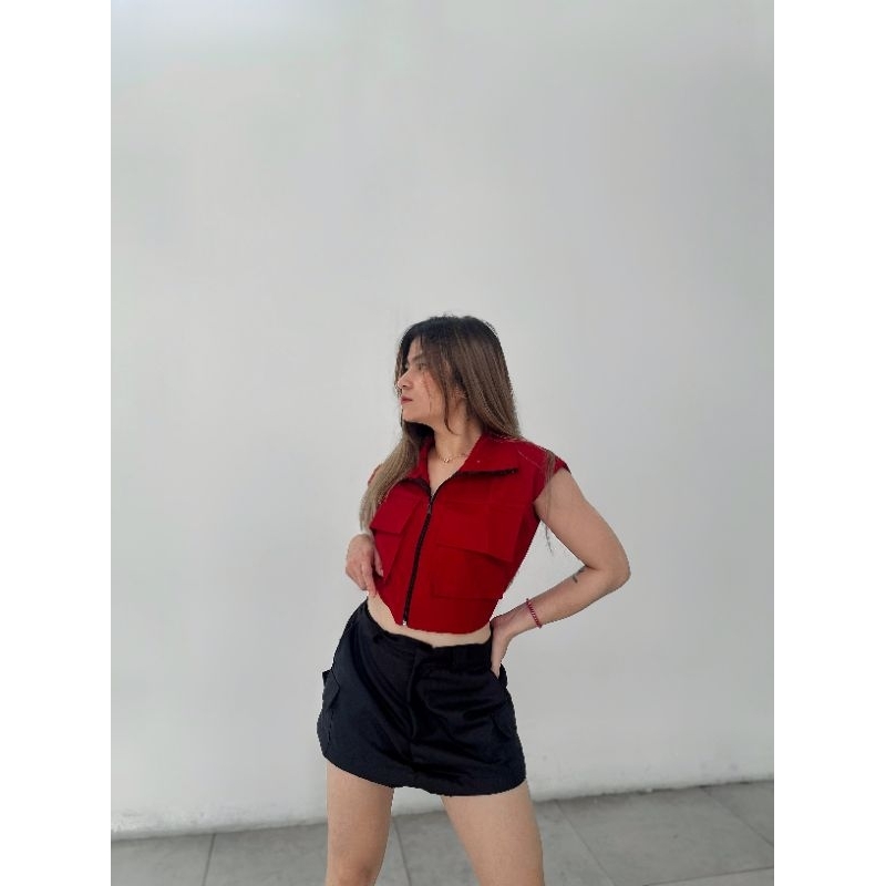 muzakishop1/crop top baju rompi wanita multifunsi/baju rompi/crop tops/rompi wanita