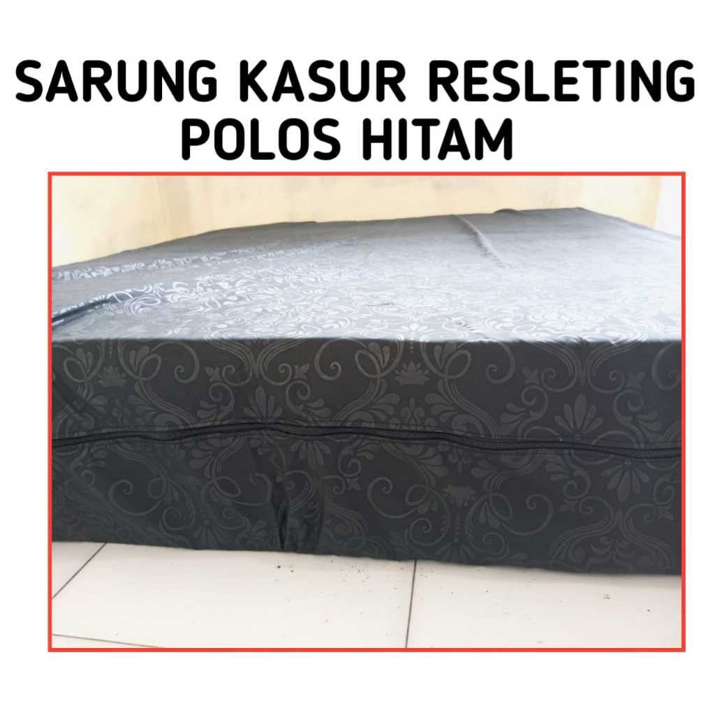 RB SARUNG KASUR POLOS HITAM EMBOS / SPREI RESLETING POLOS HITAM BAHAN COTTON AST