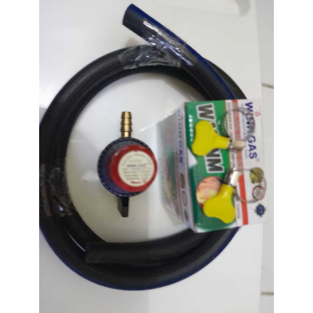 Selang 3 lapis 1.8 m dan Regulator Winn Gas HPNon Meter - regulator tekanan tinggi Winn Gas Non Mete